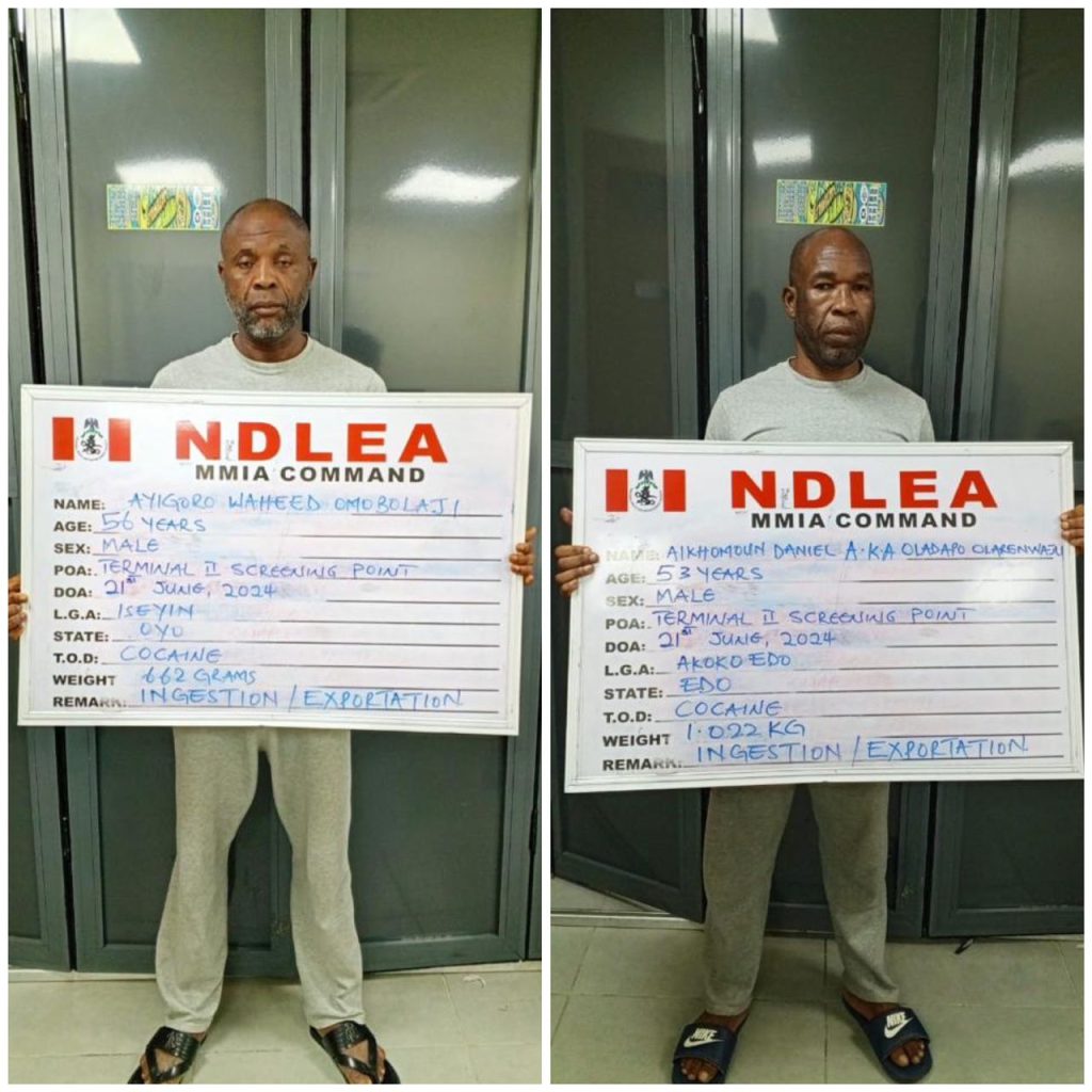 Two passengers travelling to Doha excrete 150 cocaine wraps in Lagos